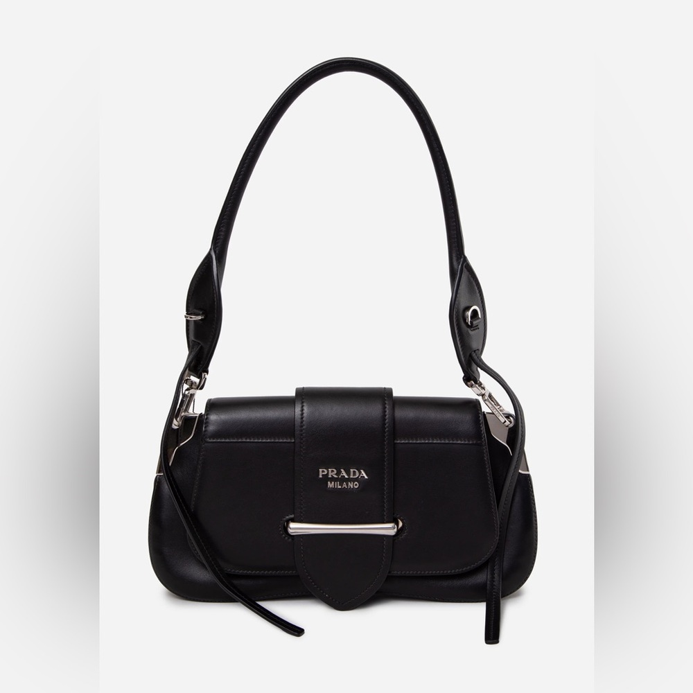 Prada Black City Calf Sidonie Shoulder Bag